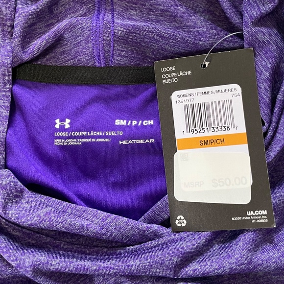New Under Armour Graphic Print Loose Fit Hooded Top Tech Twist Purple Size Small - Picture 12 of 16